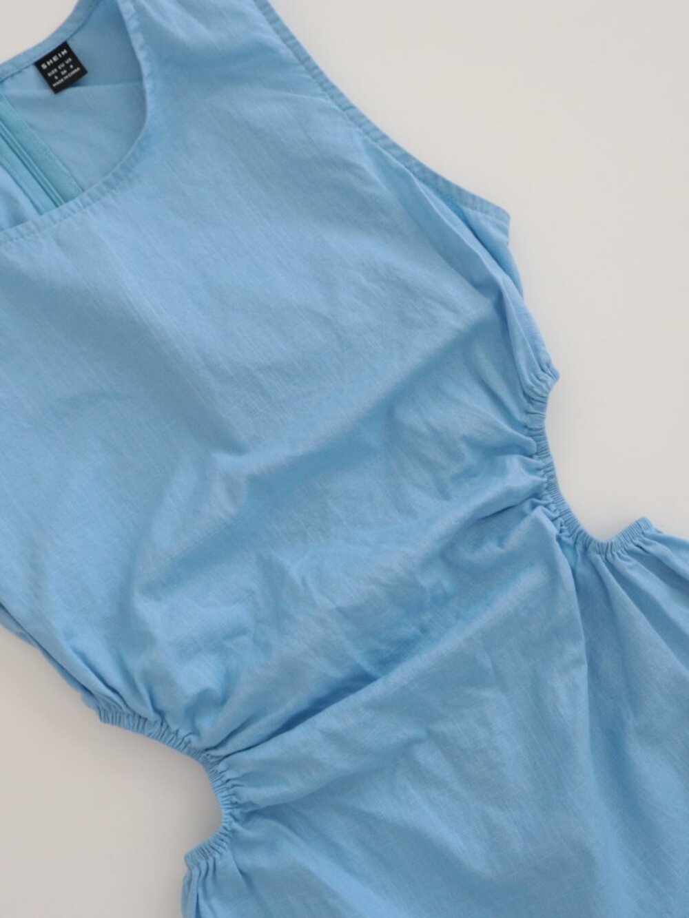 Cotton Waist Cutout Ruched Dress | S - Picture 5 of 6
